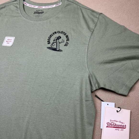 Brooklyn Cloth Workwear The Heavy Weight Tee T-Shirt, Sage, Men's Sz L - Picture 1 of 9